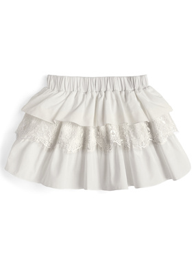 インパン裏地付きレースティアードミニスカート