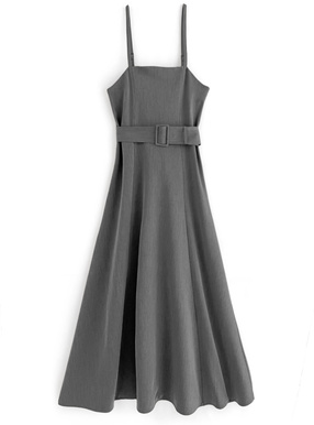 ベルト付きフレアキャミワンピース