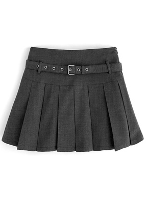 インパン裏地付きチェック柄プリーツミニスカート