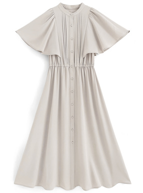 フロントタックフレアスリーブワンピース