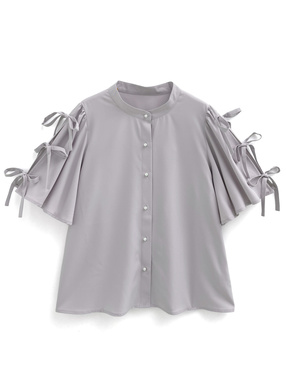 リボンスリーブブラウス