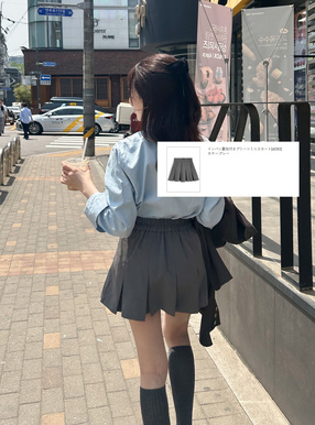 インパン裏地付きプリーツミニスカート