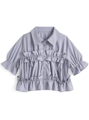 リボンフリルブラウス