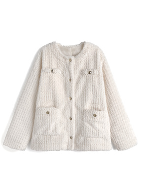 ノーカラーストライプファージャケット