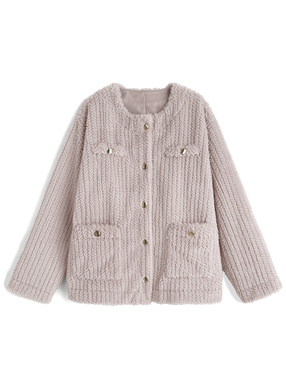 ノーカラージャケット(ピンク) | レディースファッション通販の