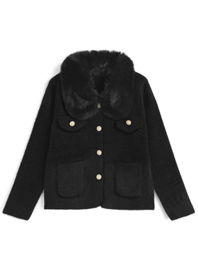 ファーシャギーニットカーディガン