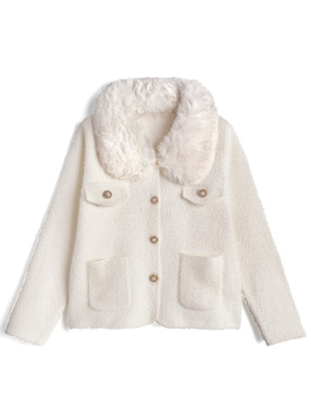 ファーシャギーニットカーディガン