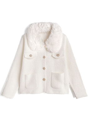 ファーシャギーニットカーディガン