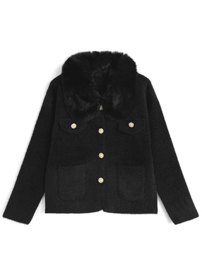 ファーシャギーニットカーディガン