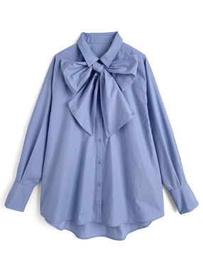 リボン付き2Wayロングシャツ