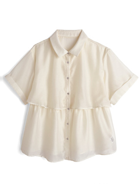 ケープ風シアーシャツチュニック