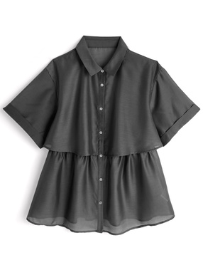 ケープ風シアーシャツチュニック