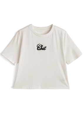 ビジュー立体刺繍ロゴTシャツ