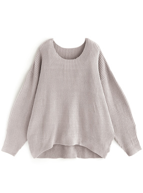 前後差ラウンドヘムニットトップス