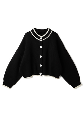 配色ラインニットカーディガン