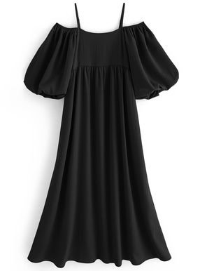 袖2Wayフレアワンピース