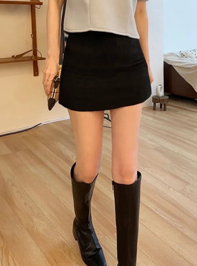 インパン付きラウンドヘムミニスカート