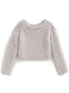 フェザーニットショート丈ニットトップス