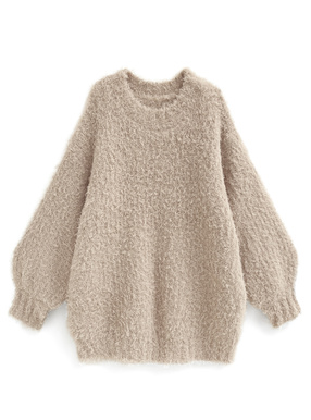 プードルオーバーサイズニットトップス