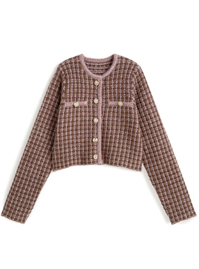 ラメツイードニットカーディガン