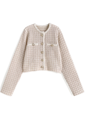 ラメツイードニットカーディガン