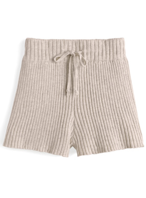 リブニットショートパンツ