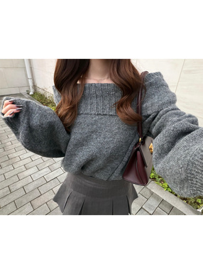 オフショルダーニットトップス