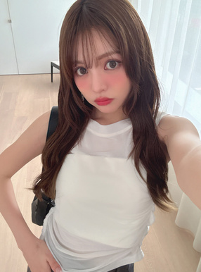 アシンメトリーギャザーシアータンクトップ