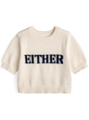 ラメシャギーロゴニットトップス