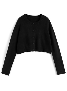 クルーネックニットカーディガン