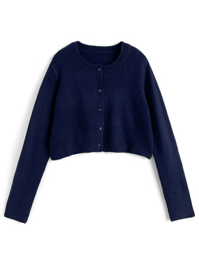 クルーネックニットカーディガン