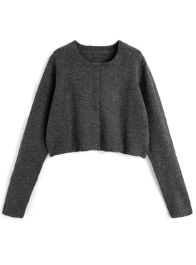 クルーネックニットカーディガン