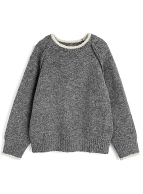 配色ラグランニットトップス