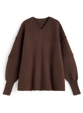 Vネックニットトップス