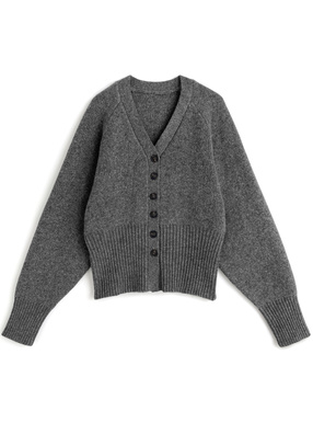 Vネックラグランニットカーディガン