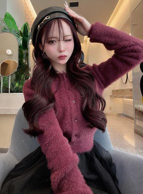 シャギーニットカーディガン