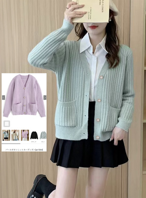 パールボタンニットカーディガン