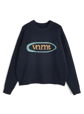 配色ロゴニットトップス