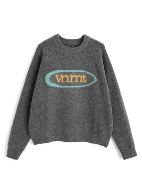 配色ロゴニットトップス