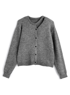 スリットネックニットトップス