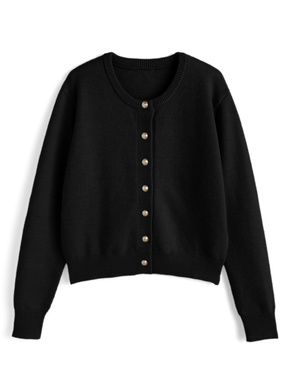 ゴールドボタンニットカーディガン