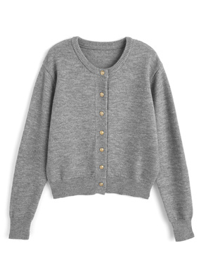 ゴールドボタンニットカーディガン