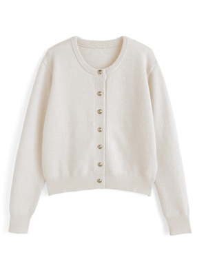 ゴールドボタンニットカーディガン