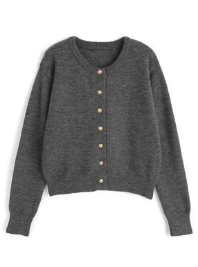 ゴールドボタンニットカーディガン