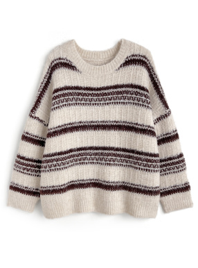 ボーダー柄ニットトップス