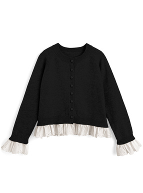 フリルドッキングニットカーディガン