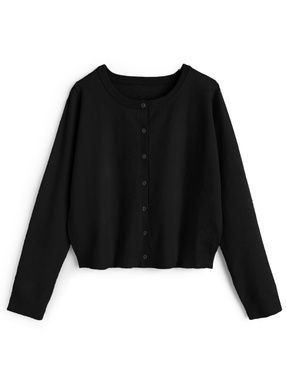 クルーネックニットカーディガン