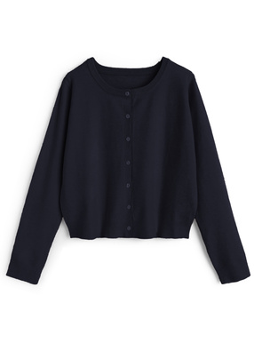 クルーネックニットカーディガン