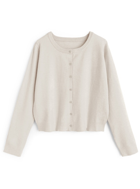 クルーネックニットカーディガン