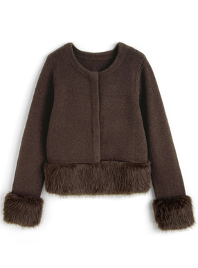 ファーニットカーディガン